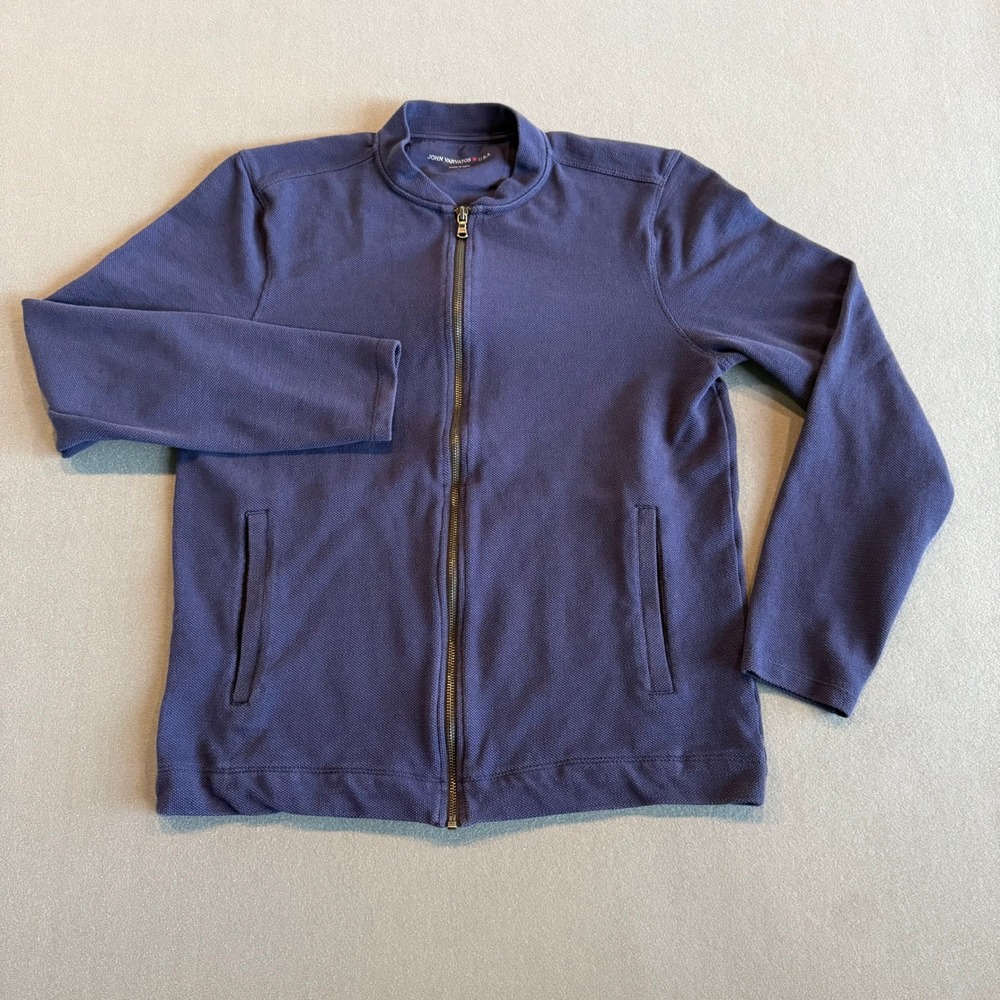 John Varvatos USA Men's M Blue Full Zip Cotton Jacket